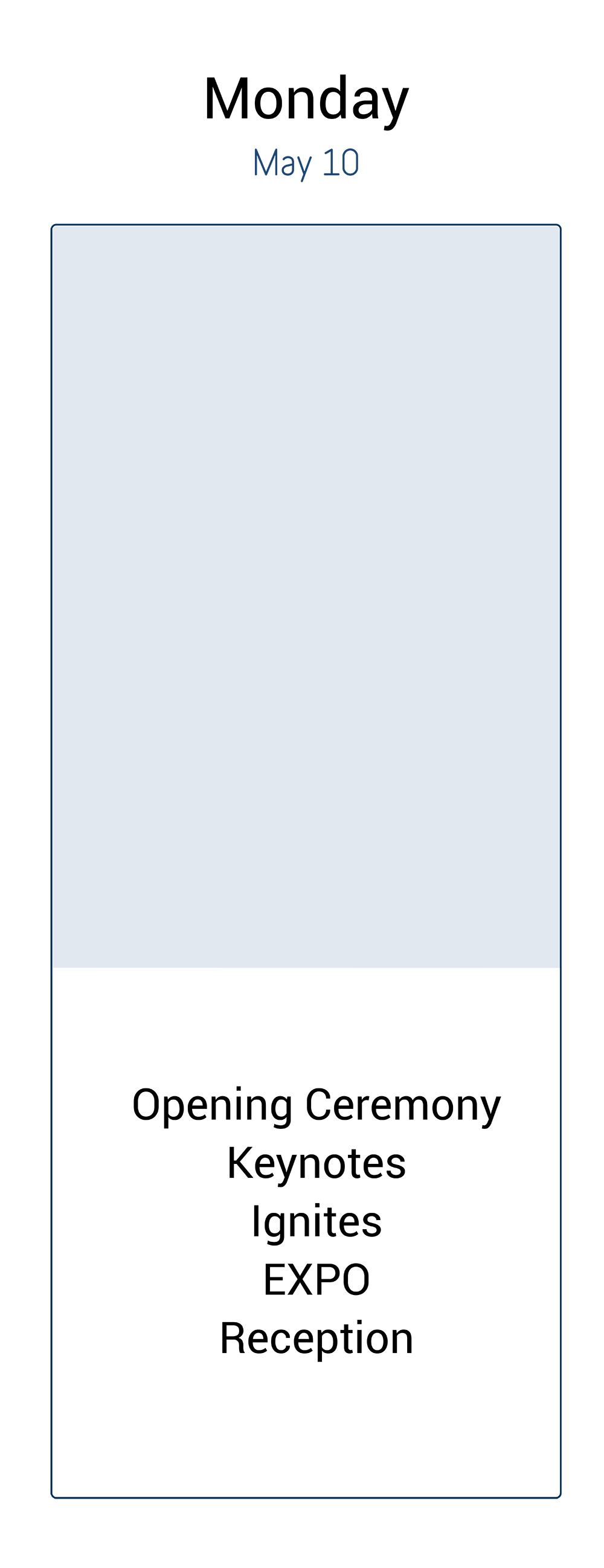 Monday agenda